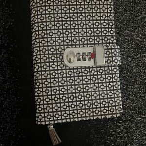 Patterned Lock Diary with Combination Lock - Black and White